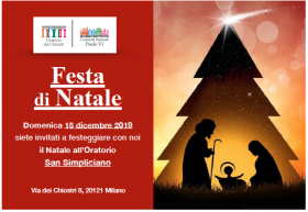 15 Dicembre : Festa di Natale dell'Oratorio ! - Oratorio dei Chiostri